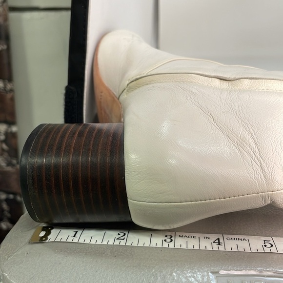 Loeffler Randall White Leather Ankle Boots Gema Booties Size 9.5 - Picture 10 of 11